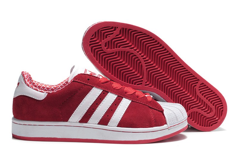 Mens Adidas Original Superstar II Red/White